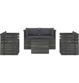 VidaXL 5-delige Loungeset met kussens pallet massief grenenhout