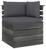VidaXL 5-delige Loungeset met kussens pallet massief grenenhout