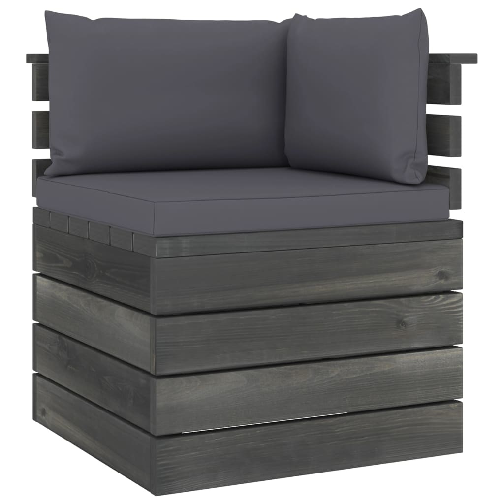 VidaXL 5-delige Loungeset met kussens pallet massief grenenhout