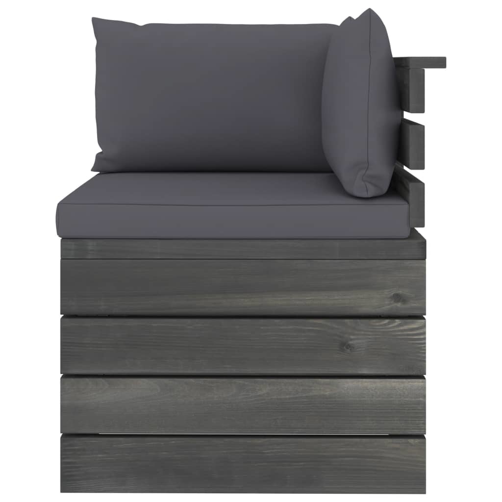 VidaXL 5-delige Loungeset met kussens pallet massief grenenhout