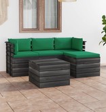 VidaXL 5-delige Loungeset met kussens pallet massief grenenhout
