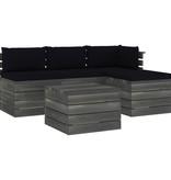 VidaXL 5-delige Loungeset met kussens pallet massief grenenhout