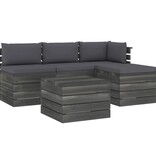 VidaXL 5-delige Loungeset met kussens pallet massief grenenhout
