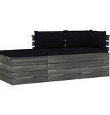 VidaXL 3-delige Loungeset met kussens pallet massief grenenhout