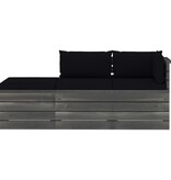 VidaXL 3-delige Loungeset met kussens pallet massief grenenhout