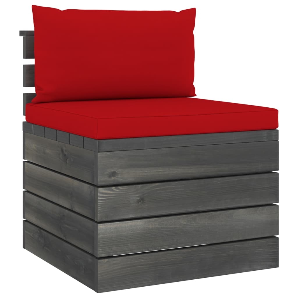 VidaXL 3-delige Loungeset met kussens pallet massief grenenhout