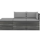 VidaXL 3-delige Loungeset met kussens pallet massief grenenhout