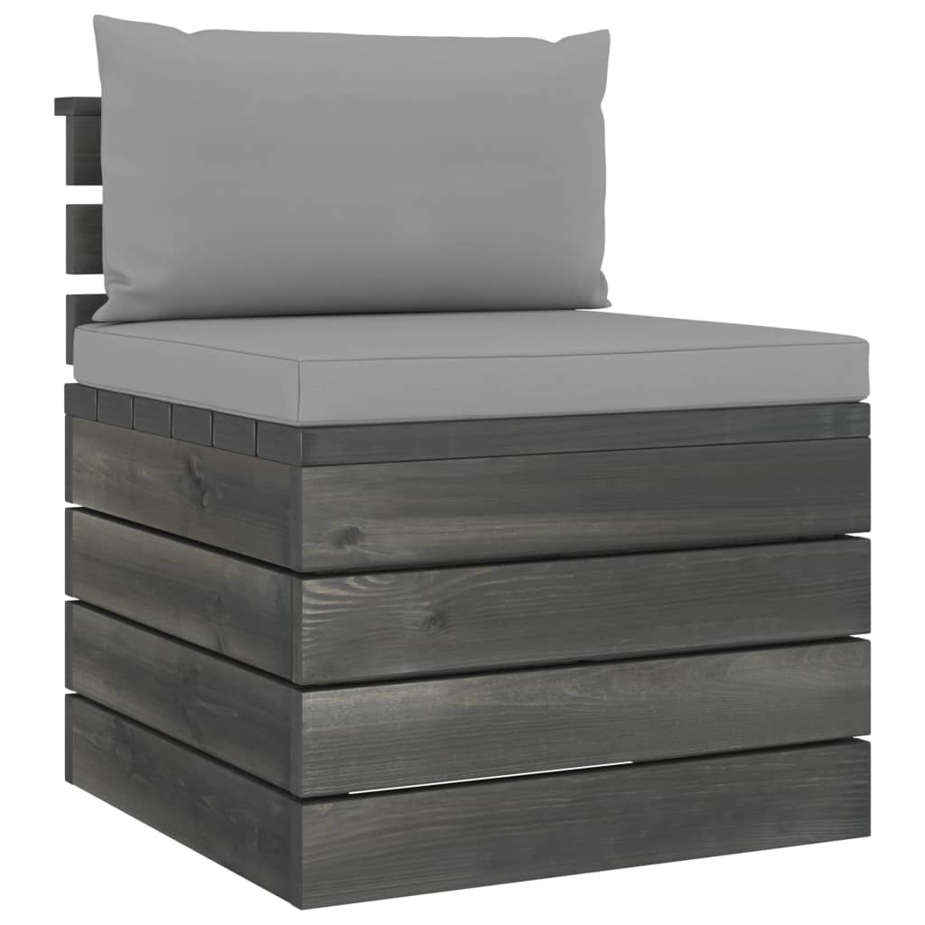 VidaXL 3-delige Loungeset met kussens pallet massief grenenhout