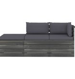 VidaXL 3-delige Loungeset met kussens pallet massief grenenhout