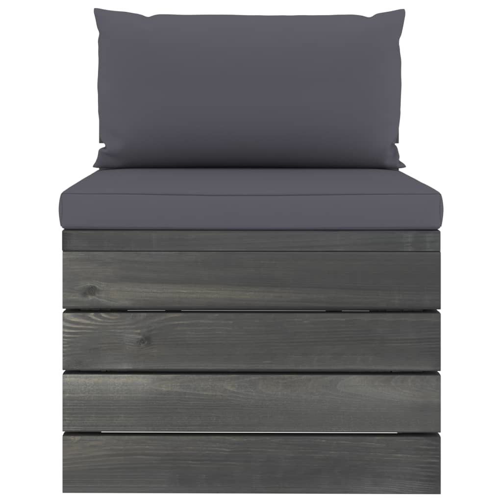 VidaXL 3-delige Loungeset met kussens pallet massief grenenhout