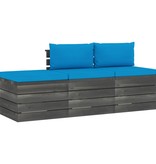 VidaXL 3-delige Loungeset met kussens pallet massief grenenhout