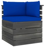 VidaXL Tuinbank 4-zits met kussens pallet massief grenenhout