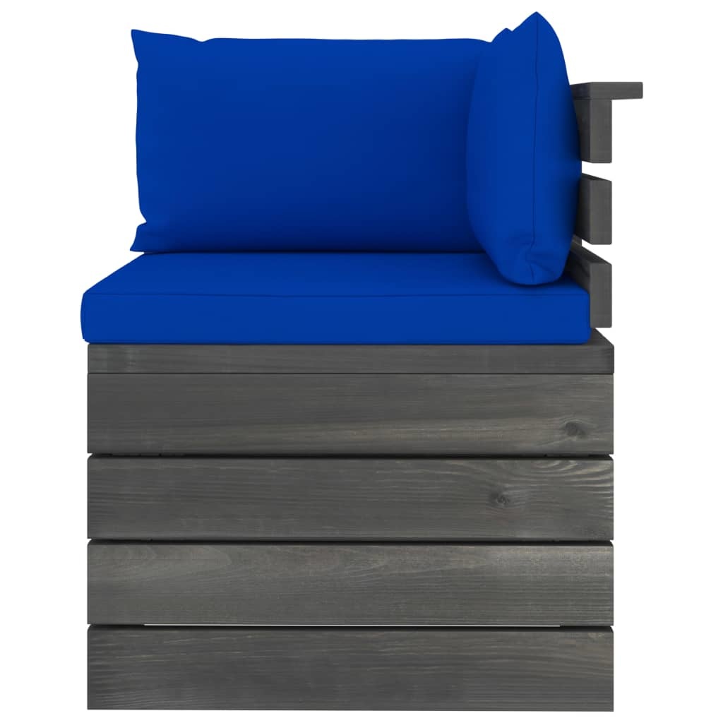 VidaXL Tuinbank 4-zits met kussens pallet massief grenenhout