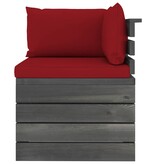 VidaXL Tuinbank 4-zits met kussens pallet massief grenenhout