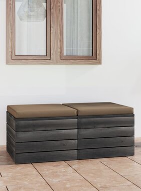 VidaXL Tuinbank 4-zits met kussens pallet massief grenenhout