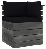 VidaXL Tuinbank 4-zits met kussens pallet massief grenenhout