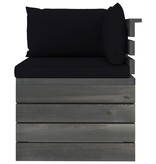 VidaXL Tuinbank 4-zits met kussens pallet massief grenenhout