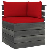 VidaXL Tuinbank 4-zits met kussens pallet massief grenenhout