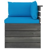 VidaXL Tuinbank 4-zits met kussens pallet massief grenenhout