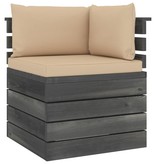 VidaXL Tuinbank 4-zits met kussens pallet massief grenenhout