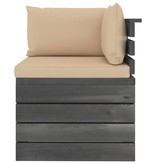 VidaXL Tuinbank 4-zits met kussens pallet massief grenenhout
