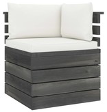 VidaXL Tuinbank 4-zits met kussens pallet massief grenenhout