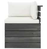 VidaXL Tuinbank 4-zits met kussens pallet massief grenenhout