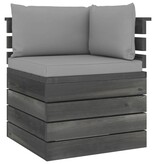 VidaXL Tuinbank 4-zits met kussens pallet massief grenenhout