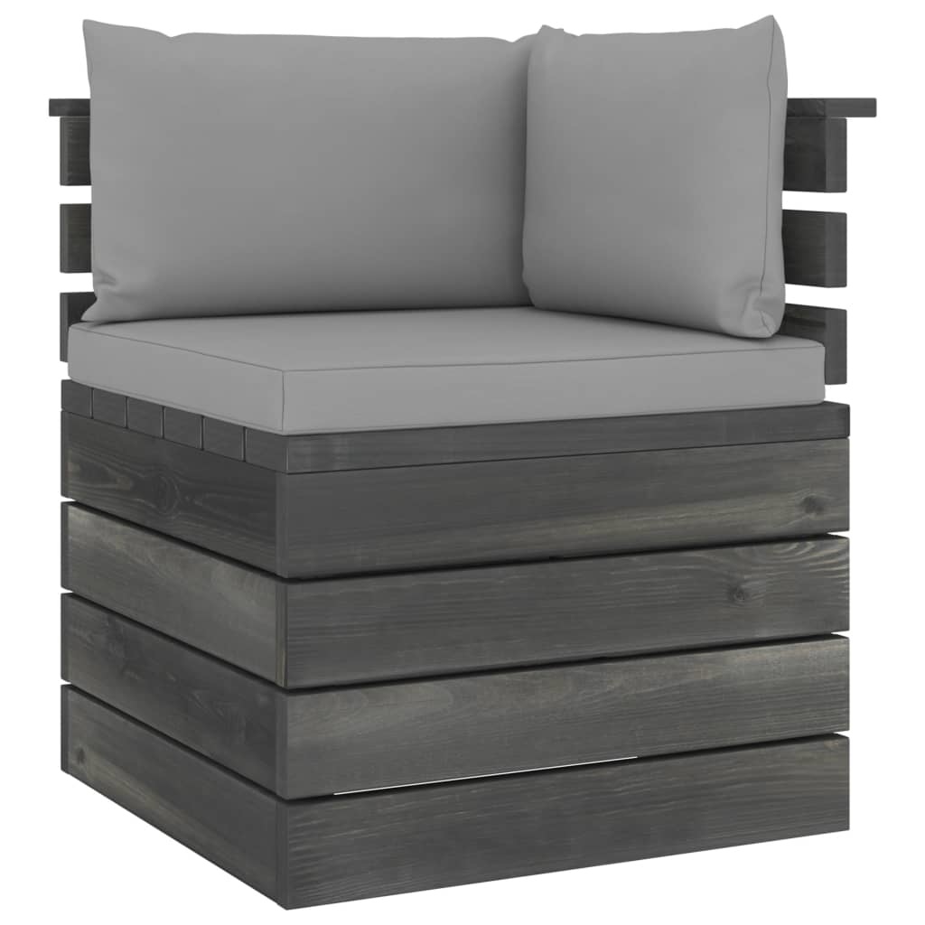 VidaXL Tuinbank 4-zits met kussens pallet massief grenenhout