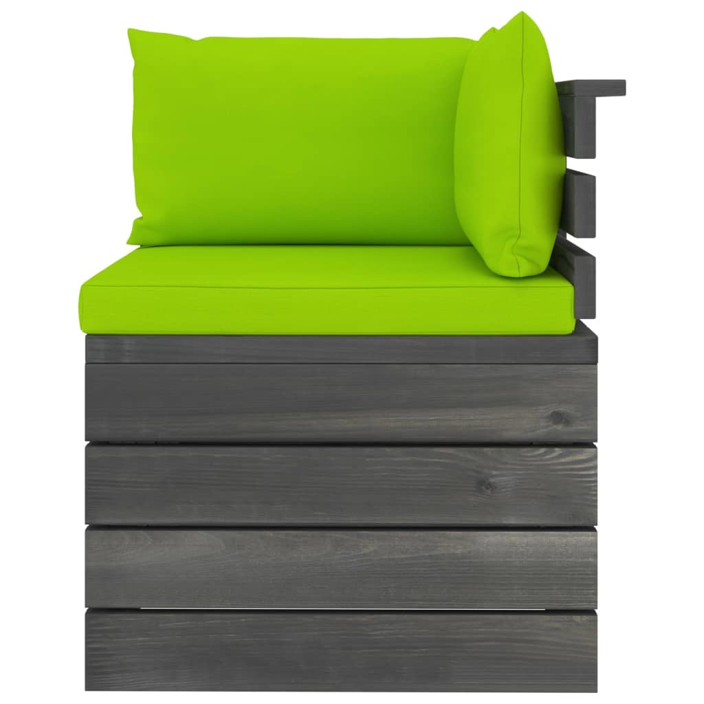 VidaXL Tuinbank 2-zits met kussens pallet massief grenenhout