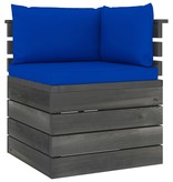 VidaXL Tuinbank 2-zits met kussens pallet massief grenenhout