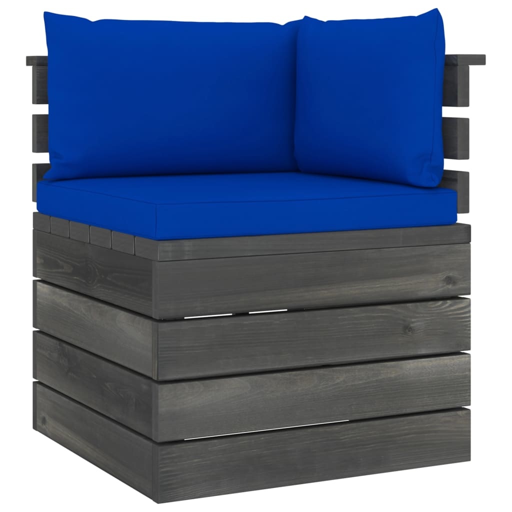 VidaXL Tuinbank 2-zits met kussens pallet massief grenenhout