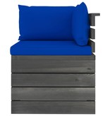 VidaXL Tuinbank 2-zits met kussens pallet massief grenenhout