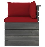 VidaXL Tuinbank 2-zits met kussens pallet massief grenenhout