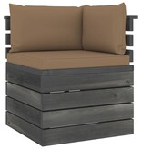 VidaXL Tuinbank 2-zits met kussens pallet massief grenenhout