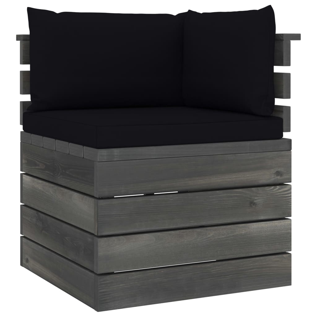 VidaXL Tuinbank 2-zits met kussens pallet massief grenenhout