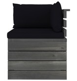 VidaXL Tuinbank 2-zits met kussens pallet massief grenenhout