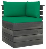 VidaXL Tuinbank 2-zits met kussens pallet massief grenenhout