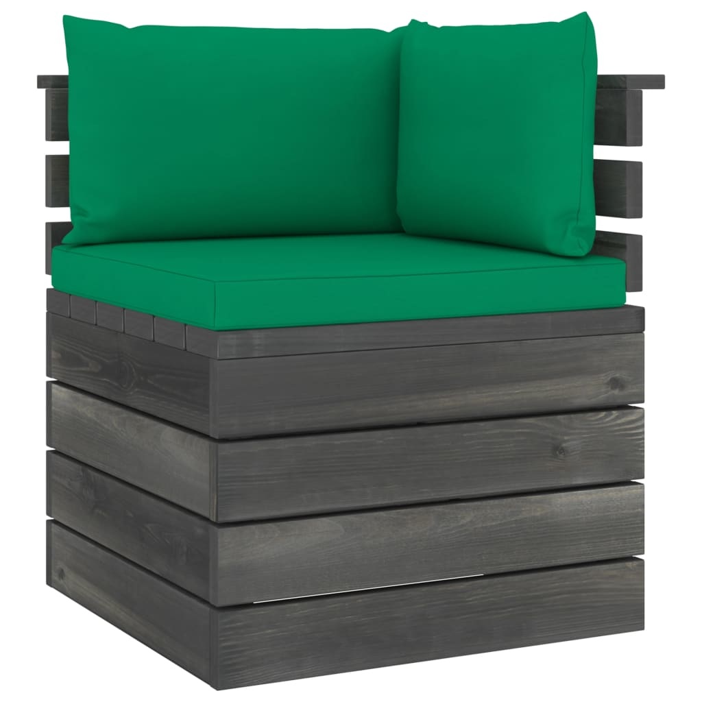 VidaXL Tuinbank 2-zits met kussens pallet massief grenenhout