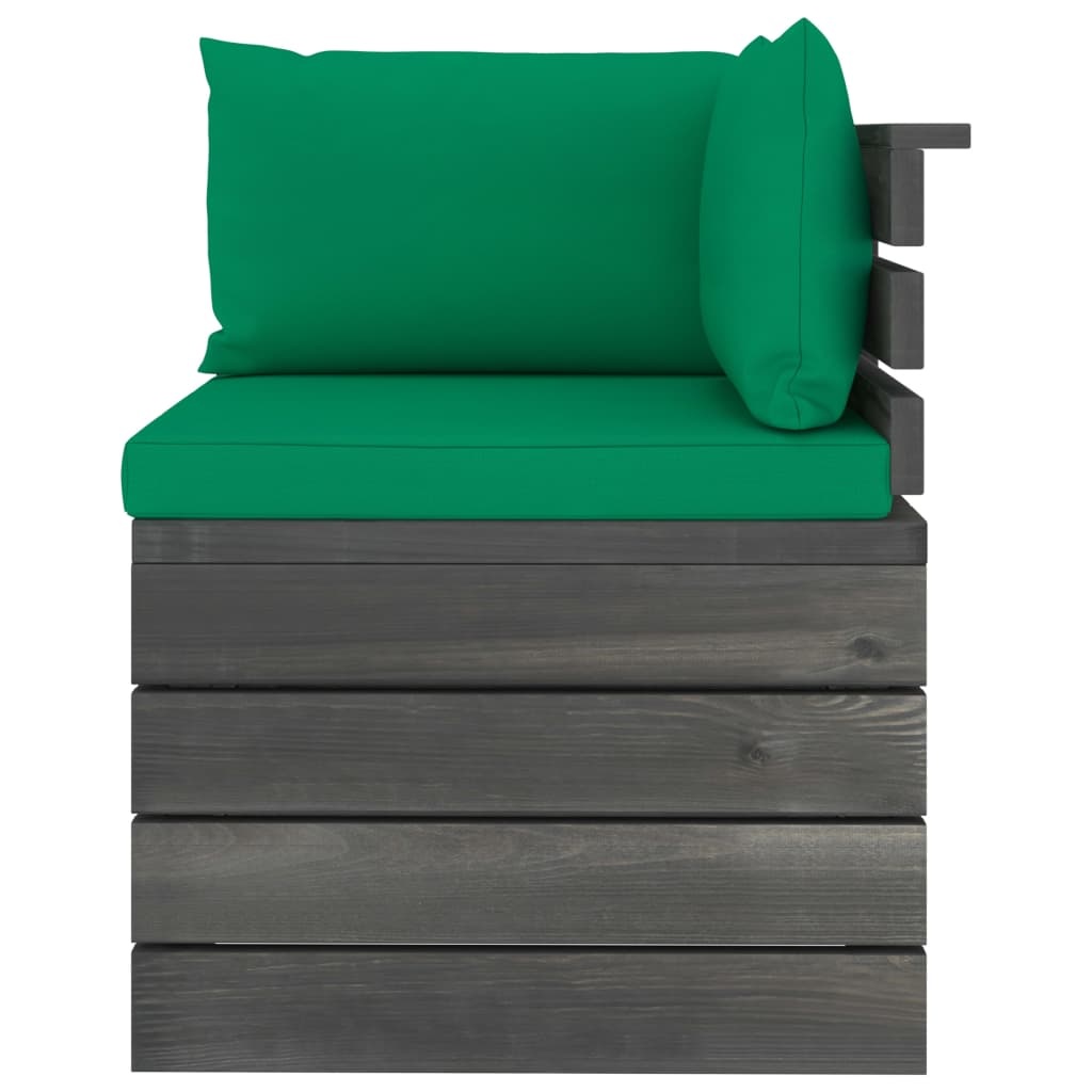 VidaXL Tuinbank 2-zits met kussens pallet massief grenenhout