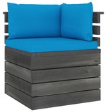 VidaXL Tuinbank 2-zits met kussens pallet massief grenenhout