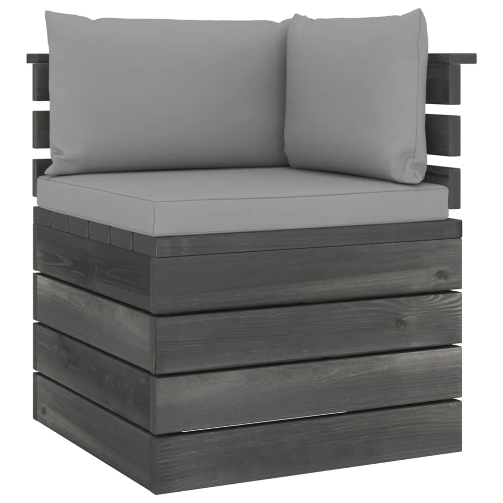 VidaXL Tuinbank 2-zits met kussens pallet massief grenenhout