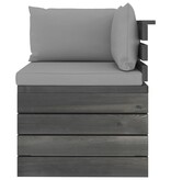 VidaXL Tuinbank 2-zits met kussens pallet massief grenenhout