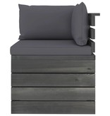 VidaXL Tuinbank 2-zits met kussens pallet massief grenenhout