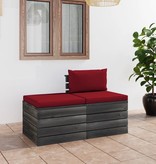 VidaXL 2-delige Loungeset met kussens pallet massief grenenhout