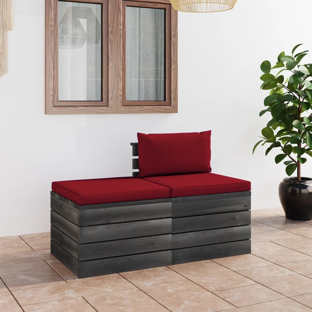 VidaXL 2-delige Loungeset met kussens pallet massief grenenhout