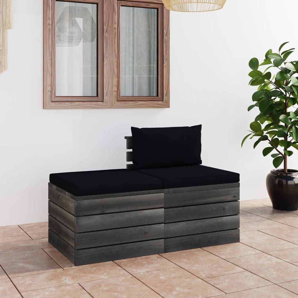 VidaXL 2-delige Loungeset met kussens pallet massief grenenhout