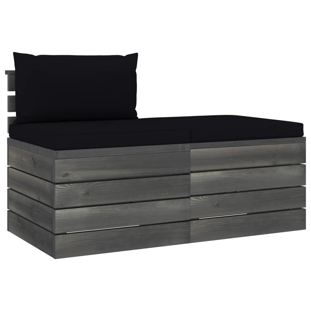 VidaXL 2-delige Loungeset met kussens pallet massief grenenhout