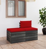 VidaXL 2-delige Loungeset met kussens pallet massief grenenhout