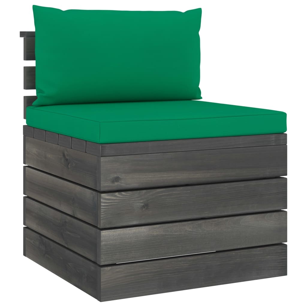 VidaXL 2-delige Loungeset met kussens pallet massief grenenhout